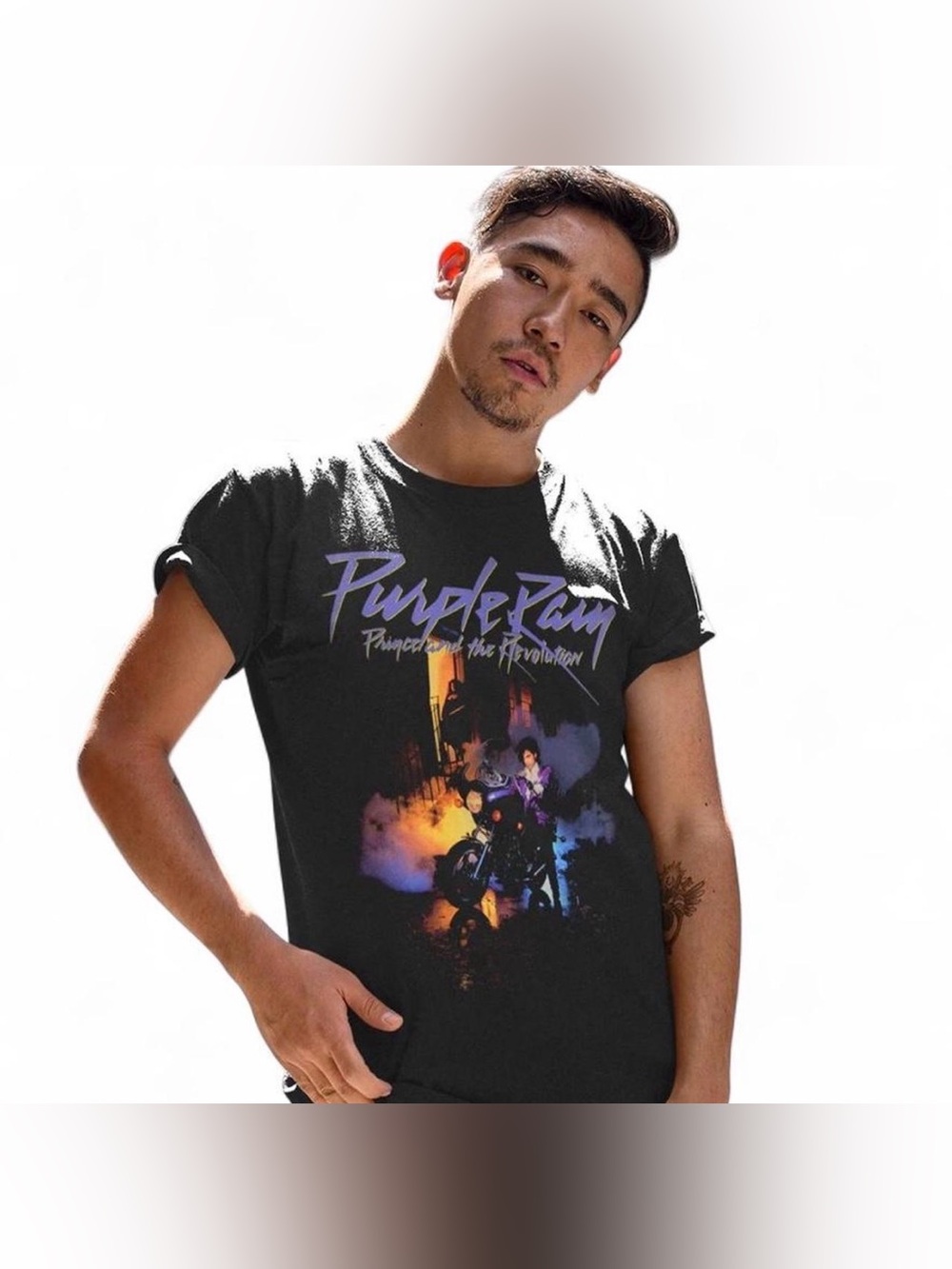 Purple Rain Graphic T-Shirt - Size Large Unisex Short Sleeve Crewneck